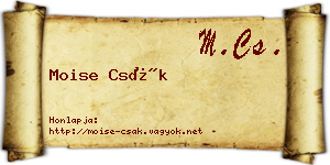Moise Csák névjegykártya